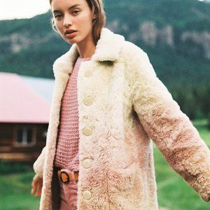NWT Anthropologie ombré faux fur jacket